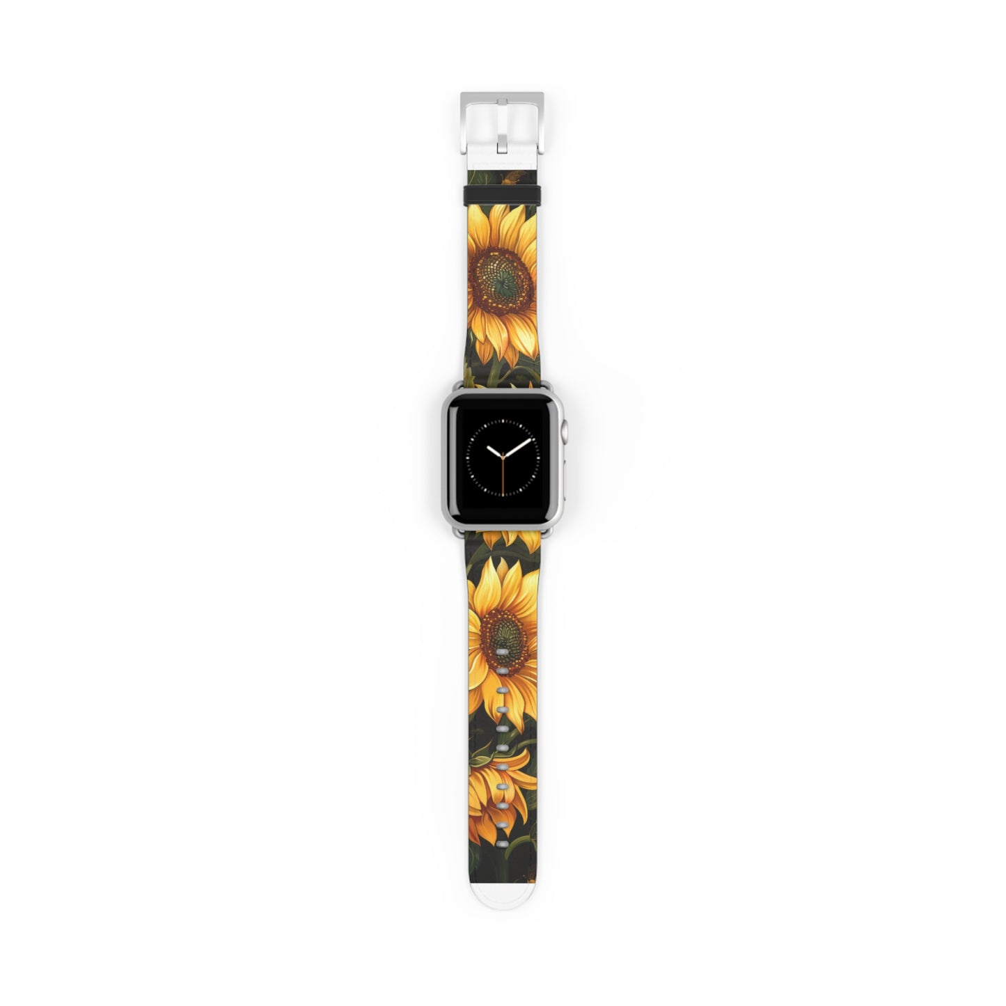 Radiant Sunflower Field Apple Watch Band, Vibrant Summer Blossoms, Cheerful Botanical Smartwatch Strap. Apple Watch Band Apple Watch Straps For Series 4 5 6 7 8 9 ULTRA SE 38/40/41mm & 42/44/45mm Vegan Faux Leather Band