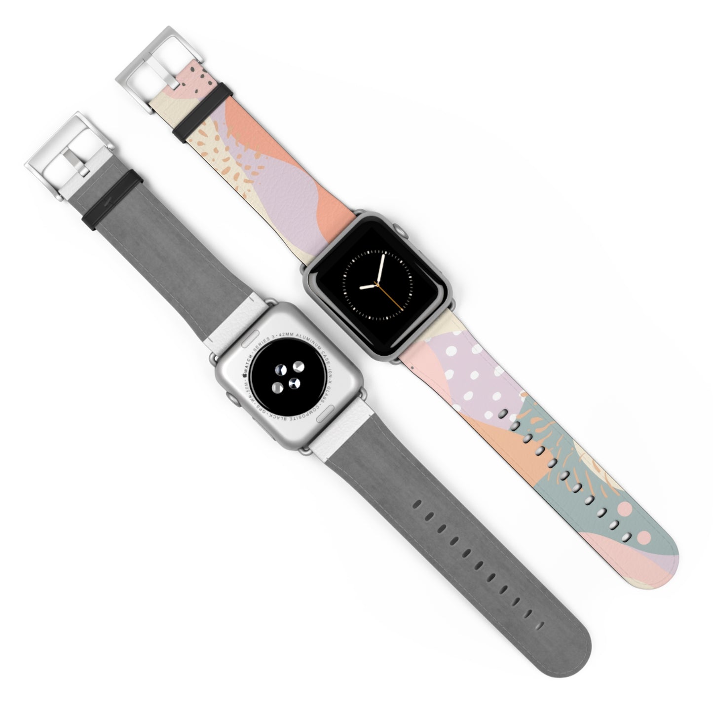 Modern Pastel Apple Watch Strap, Abstract Geometric Pattern Band, Chic Contemporary Accessory for Trendsetters. Apple Watch Band Apple Watch Straps For Series 4 5 6 7 8 9 ULTRA SE 38/40/41mm & 42/44/45mm Vegan Faux Leather Band