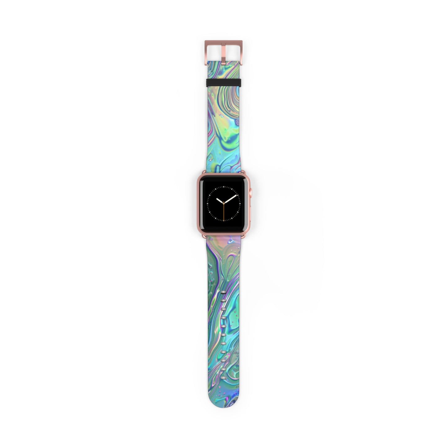 Iridescent Swirl Apple Watch Strap, Holographic Marbled Band, Mesmerizing Accessory for a Futuristic Style Statement. Apple Watch Band Apple Watch Straps For Series 4 5 6 7 8 9 ULTRA SE 38/40/41mm & 42/44/45mm Vegan Faux Leather Band