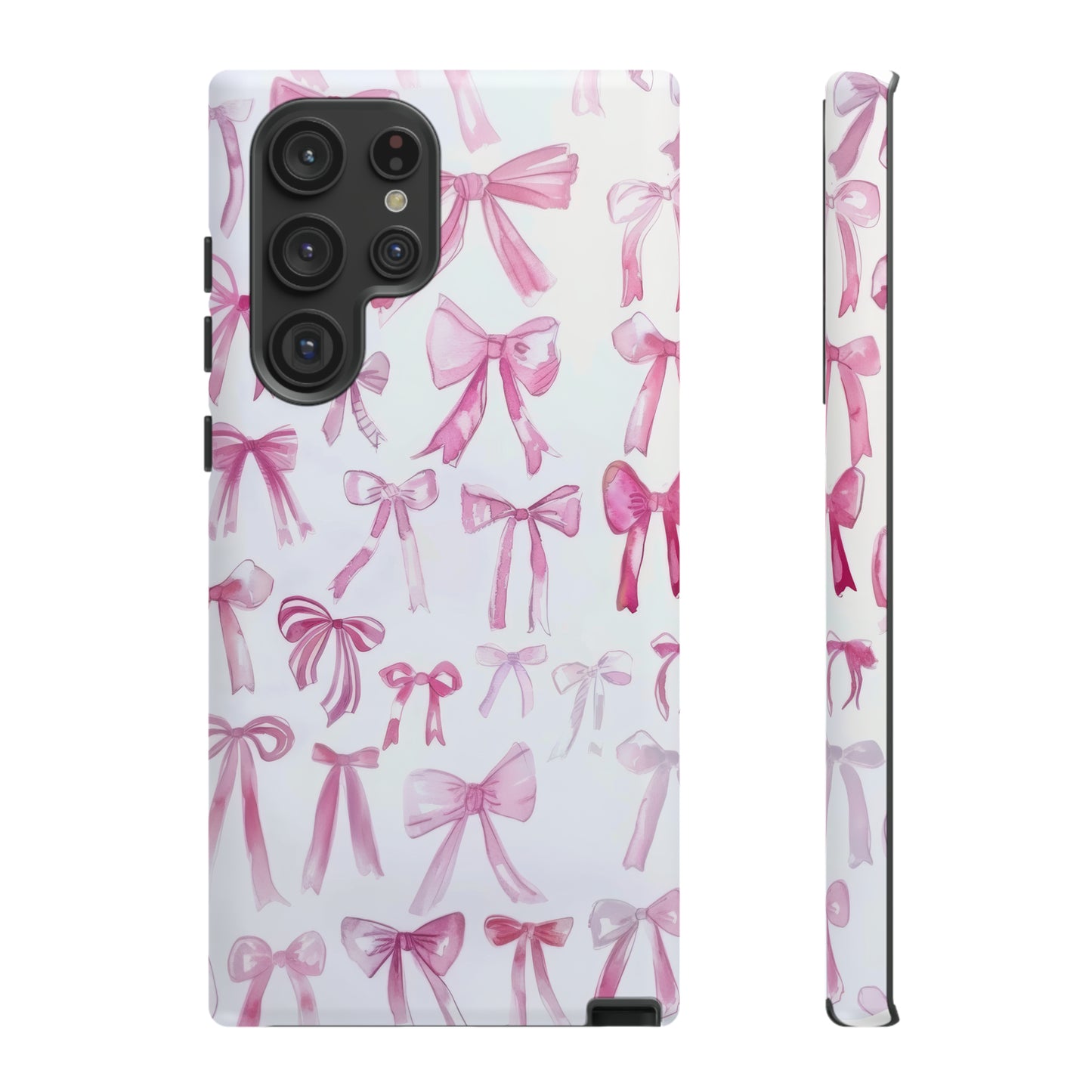 Pretty Pink Bows Phone Case, Feminine Ribbon Design Cover for Smartphones, Charming Accessory, Tough Phone Cases