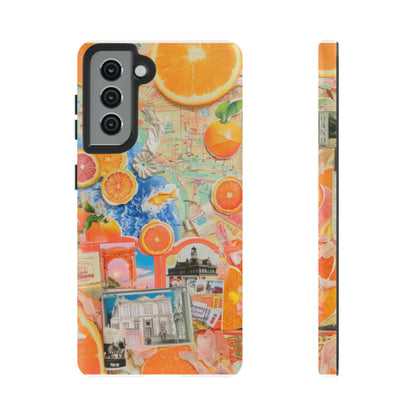 Custodia per telefono collage da viaggio Citrus Escape, design vivace per le vacanze estive per smartphone, custodie resistenti 