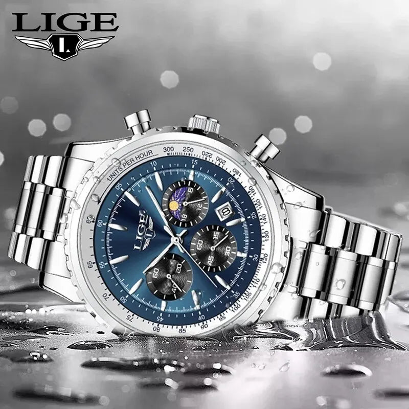 LIGE Precision Elegance Watch Series: A Symphony of Metallic Tones and Intricate Detailing