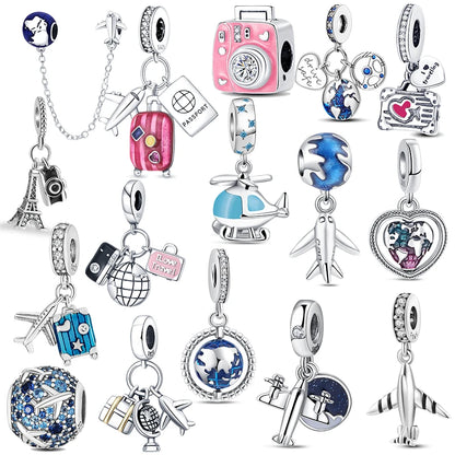 Fashionista's Charm Trio – Perfect for Style Icons, Sterling Silver