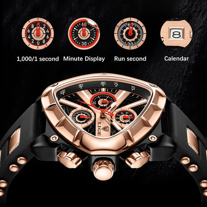 LIGE Herren-Chronographenkollektion „Daring“, mehrfarbiges Metallic-Design, modische Zeitmesser