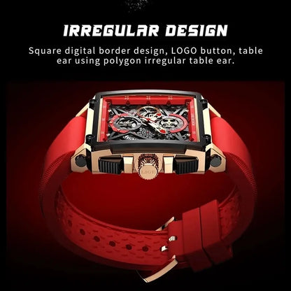 LIGE Herren-Chronograph mit quadratischem Zifferblatt, mehrfarbige Varianten, stilvoller Zeitmesser, einzigartige Armbanduhrenkollektion