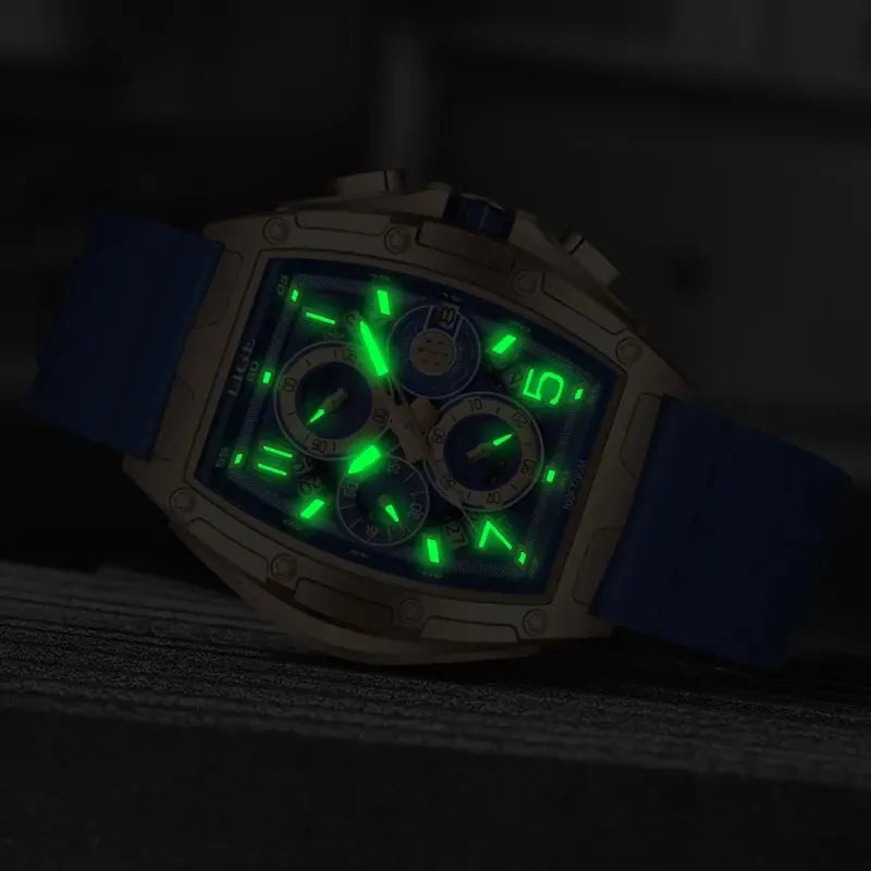 Orologio cronografo da uomo di design LIGE, collezione di colori diversi, orologio sportivo moderno, accessorio elegante con cinturino in silicone