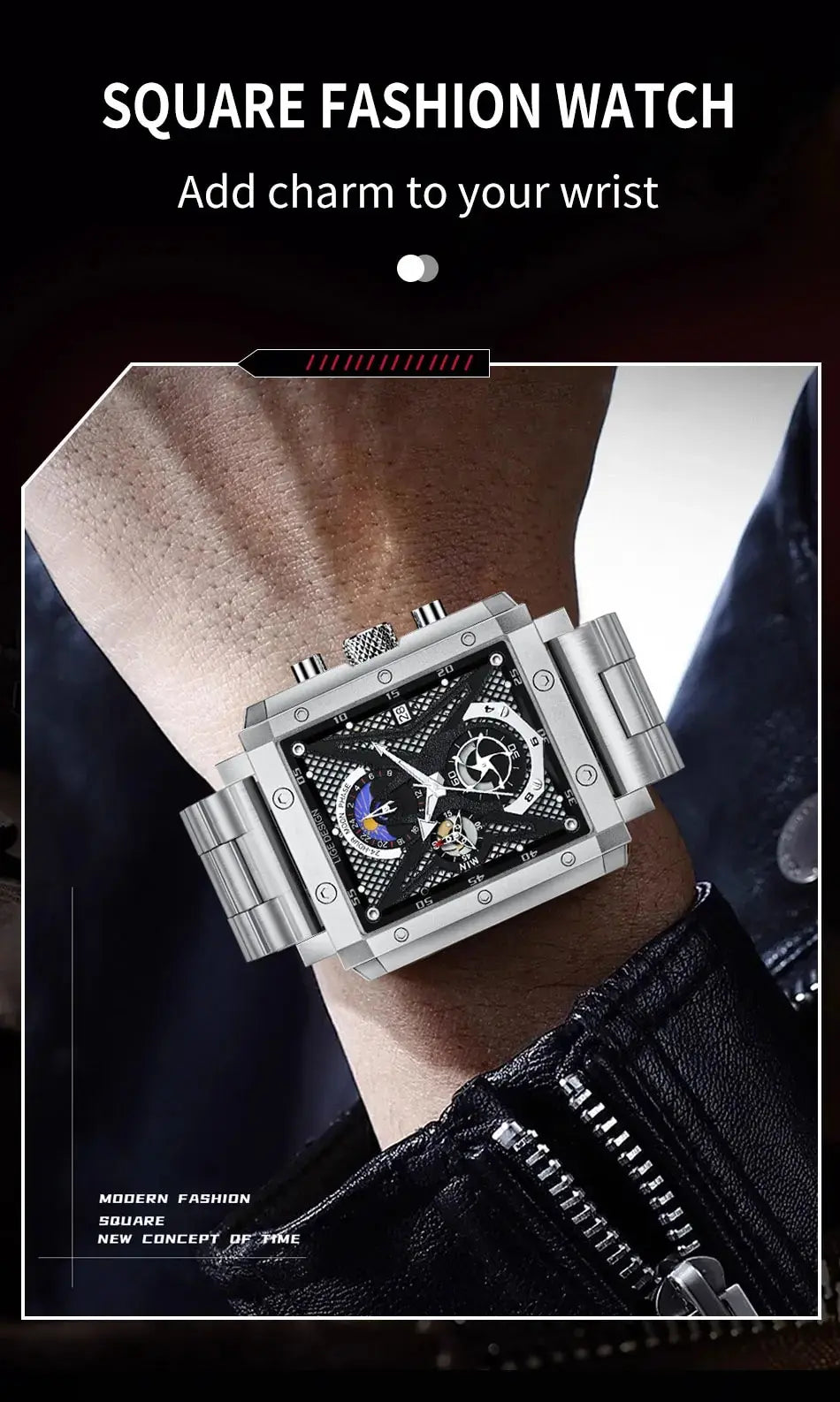 LIGE Herrenuhr, lässige Militär-Sport-Quarz-Chronographen-Armbanduhr für Männer, Designer-Herrenuhr aus Edelstahl, mechanisches Tourbillon-Uhrwerk, luxuriöses Mode-Uhrwerk, Geschenkset mit Garantie