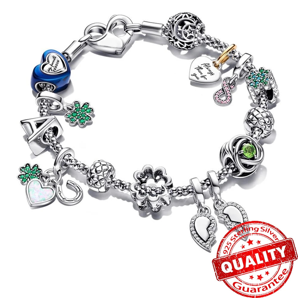 Charm "Emerald Enchantment Clover" aus Sterlingsilber