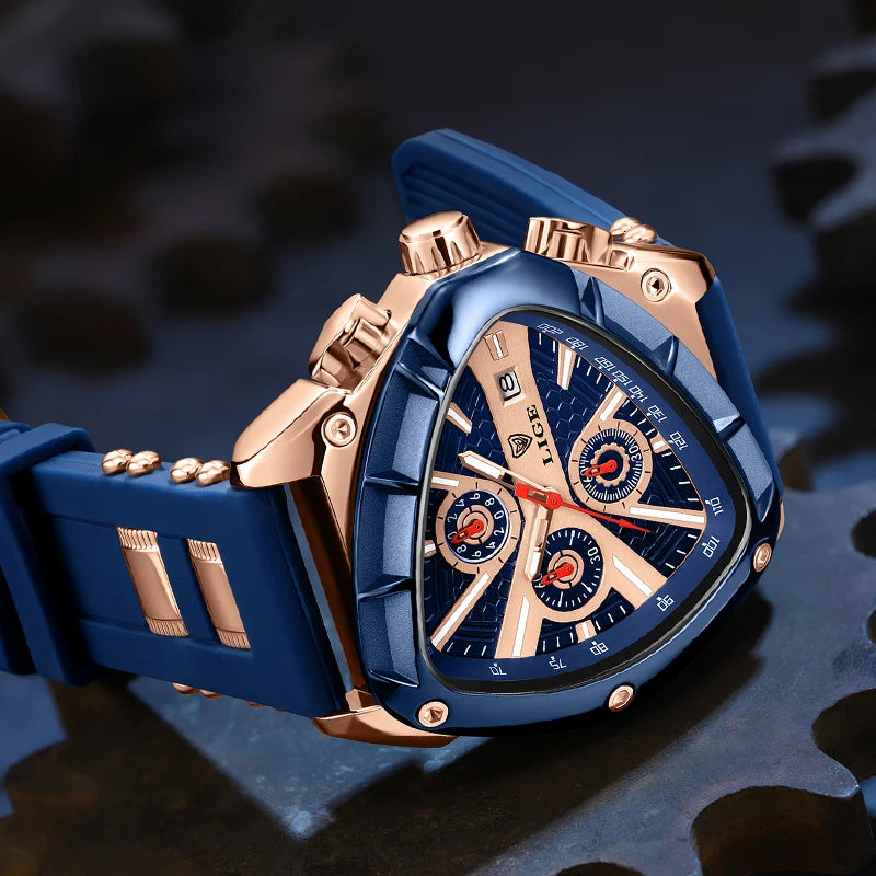 LIGE Herren-Chronographenkollektion „Daring“, mehrfarbiges Metallic-Design, modische Zeitmesser