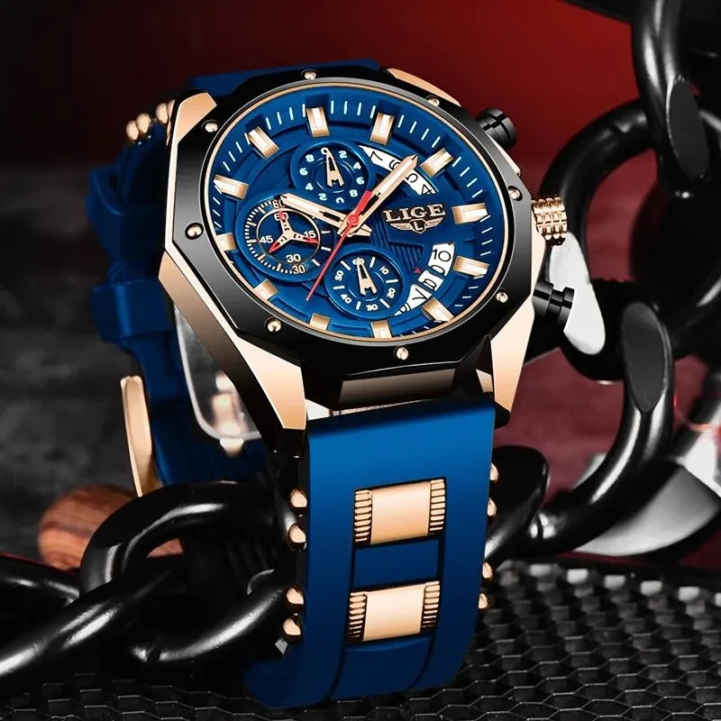 LIGE Robust Metallic Chronograph Collection: Fusion of Function and Fashion in Stainless Steel