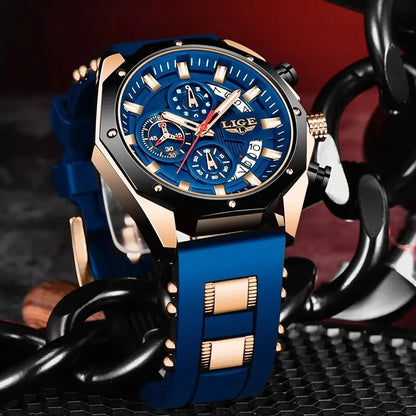 LIGE Robust Metallic Chronograph Collection: Fusion of Function and Fashion in Stainless Steel