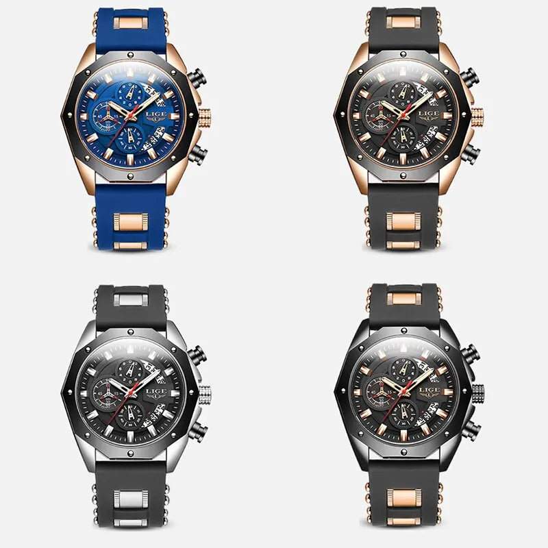 LIGE Robust Metallic Chronograph Collection: Fusion of Function and Fashion in Stainless Steel