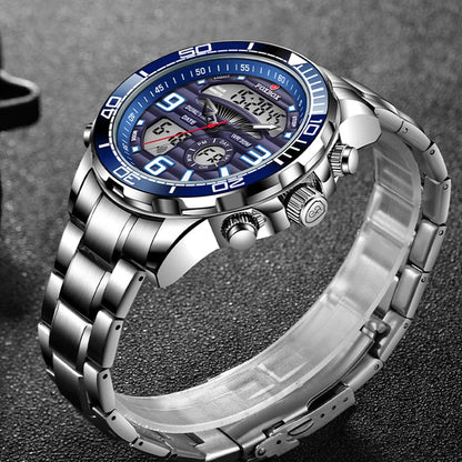 2024 LIGE Marca Foxbox Digital Mens Orologi Top Luxury Sport Orologio da polso al quarzo per uomo Tutto in acciaio Orologio impermeabile militare + Box