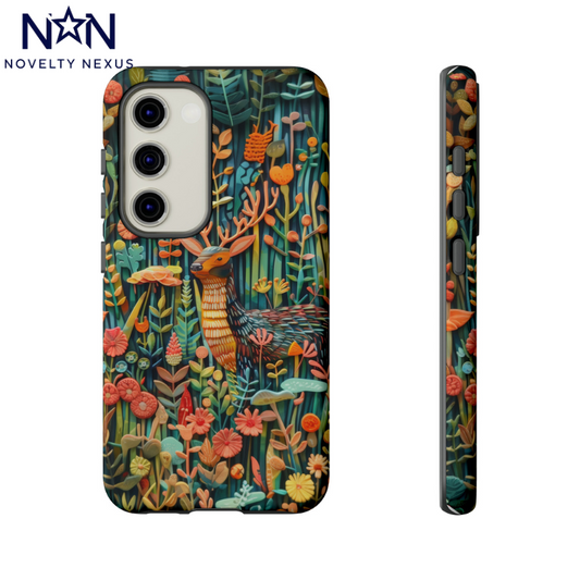 Mystical Woodland Stag iPhone Case, Vibrant Nature Scene, Artistic Protective Cover, Tough Phone Cases