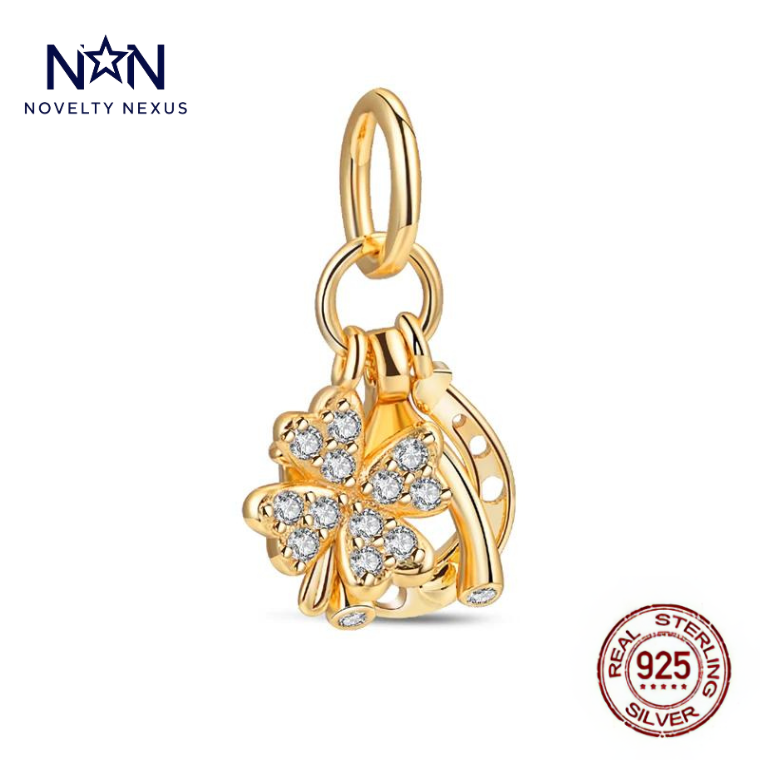 Golden Lucky Charm Pendant, Sterling Silver