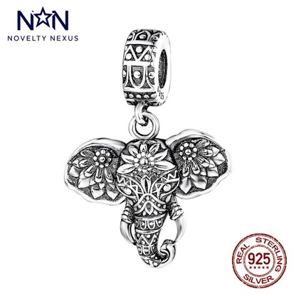 Ciondolo in argento sterling "Elefante intricato".