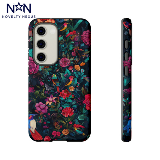 Custodia per iPhone con uccelli e fiori tropicali, Paradiso floreale esotico, Cover protettiva vivace, Custodie per telefoni resistenti