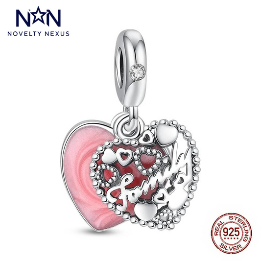 Family Heart Charm – Celebrate the Bond of Love, Sterling Silver