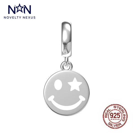 Smiley Star Charm – Spread Joy and Positivity, Sterling Silver