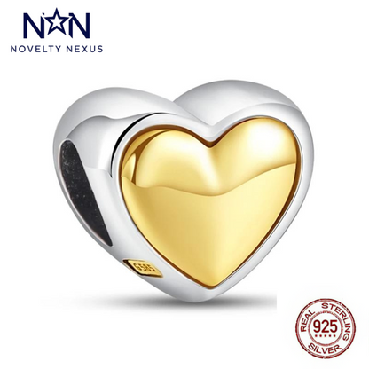 Golden Heart Sterling Silver Charm