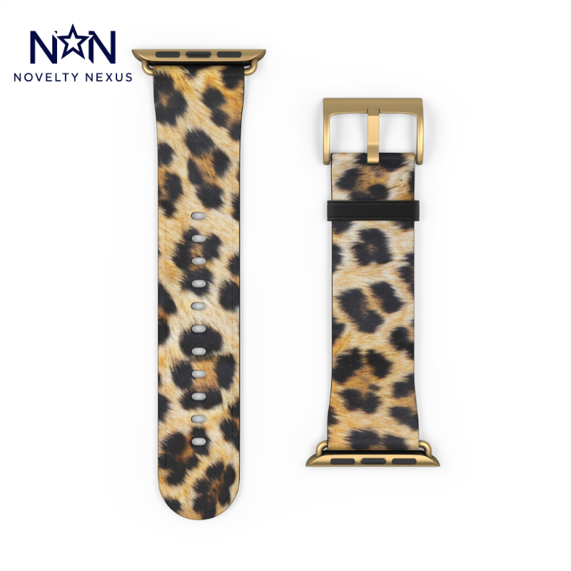 Bold Leopard Print Apple Watch Band, Exotic Animal Pattern, Trendy Fashion-Forward Smartwatch Strap. Apple Watch Band Apple Watch Straps For Series 4 5 6 7 8 9 ULTRA SE 38/40/41mm & 42/44/45mm Vegan Faux Leather Band