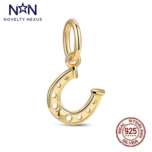 Golden Horseshoe Charm – Perfect for Luck and Elegance, Sterling Silver