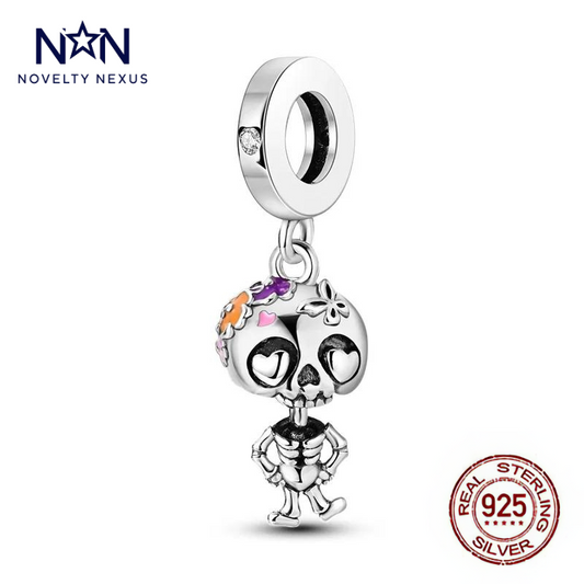 "Colorful Skeleton Charm" Sterling Silver Charm