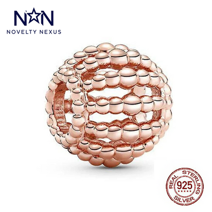 Rose Gold Beaded Sphere Charm