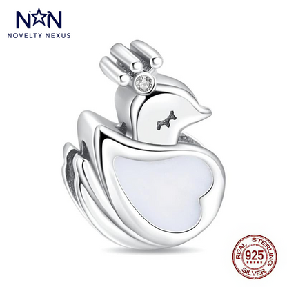 Regal Duck Charm – Perfect for Elegance and Grace, Sterling Silver