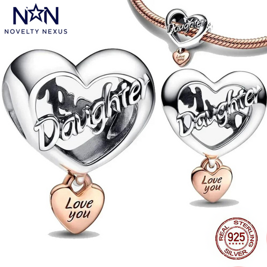 Heartfelt Daughter Charm with "Love You" Charm