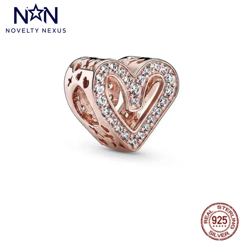 Elegant Rose Gold Heart Charm