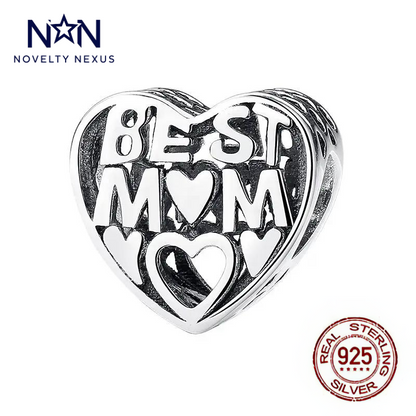 Heartfelt "Best Mom" Heart Charm, Ideal for Celebrating Mothers and Mother Figures