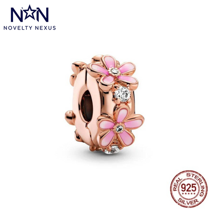 Charming Rose Gold Daisy Flower Charm