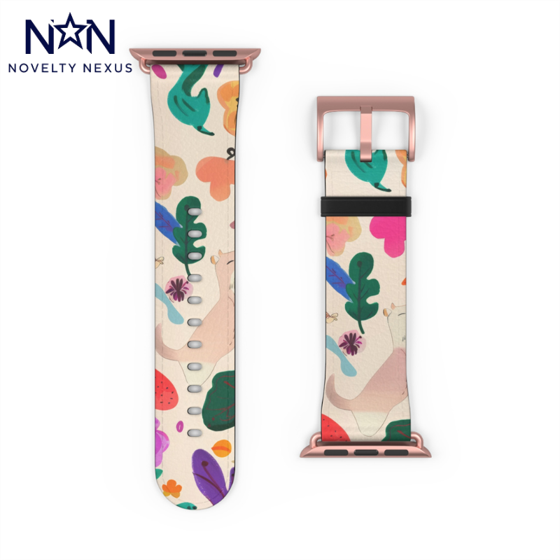 Whimsical Abstract Art Apple Watch Band | Colorful Illustrative Design Strap | Modern Artistic Watch Accessory | Eclectic Style Gift. Apple Watch Band Apple Watch Straps For Series 4 5 6 7 8 9  ULTRA SE 38/40/41mm & 42/44/45mm Vegan Faux Leather Band