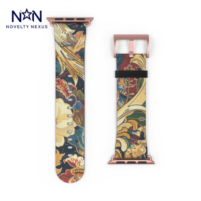 Renaissance Revival Apple Watch Strap, Luxurious Tapestry Style Band, Classic Artwork Accessory for the Fashion Connoisseur. Apple Watch Band Apple Watch Straps For Series 4 5 6 7 8 9 ULTRA SE 38/40/41mm & 42/44/45mm Vegan Faux Leather Band