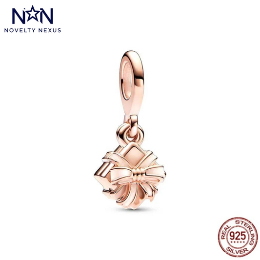 Charming Gift Box Charm in Rose Gold