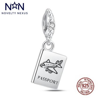 Travel-Themed Sterling Silver Passport Charm – Perfect for Wanderlusters!