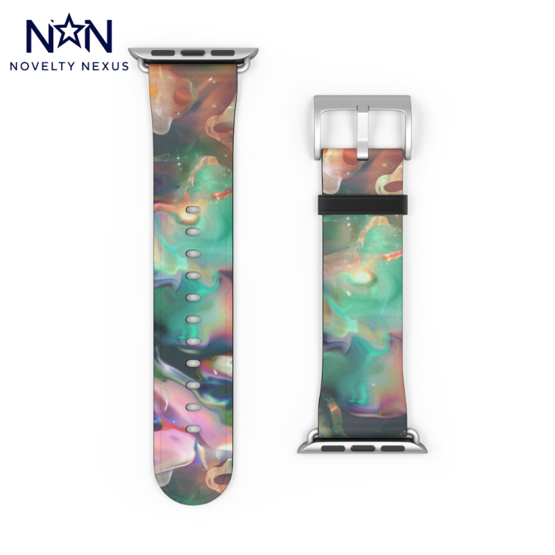 Iridescent Dreams Apple Watch Strap, Mesmerizing Swirl Pattern Band, Unique Holographic Accessory for a Dazzling Look. Apple Watch Band Apple Watch Straps For Series 4 5 6 7 8 9 ULTRA SE 38/40/41mm & 42/44/45mm Vegan Faux Leather Band