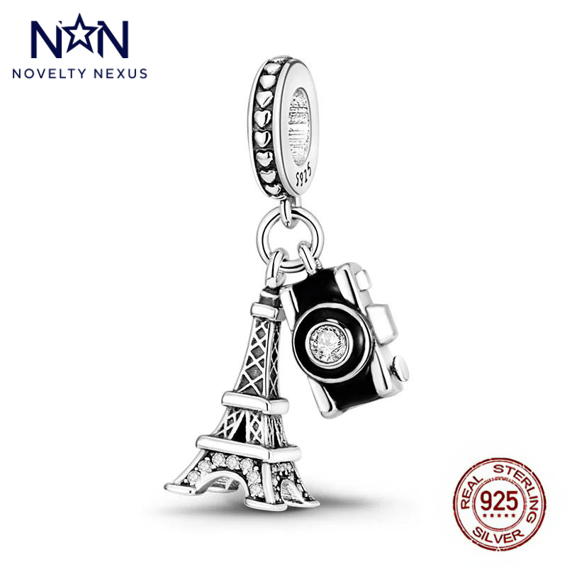 "Eiffel Tower & Camera" Travel Memories in Sterling Silver