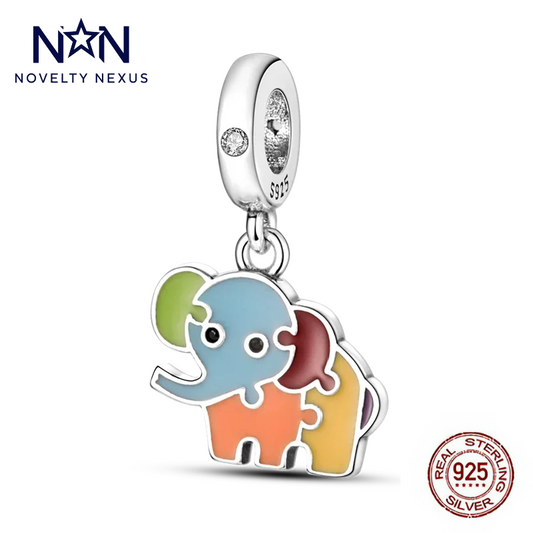 Eleganza giocosa "Elefante puzzle" in argento sterling