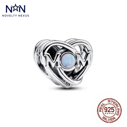 "Heartfelt MOM Charm with Opal Accent"