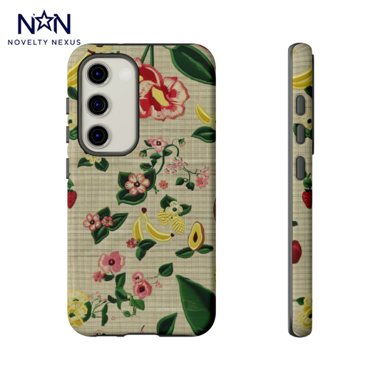 Affascinante custodia per telefono vintage con frutta e fiori, design ispirato alla cucina di campagna per smartphone, custodie per telefoni resistenti