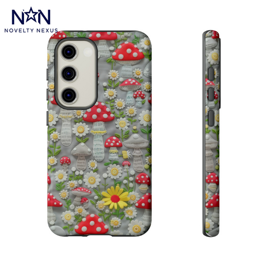 Custodia per telefono con fungo della foresta incantata, cover dal design ispirato alle fiabe per smartphone, custodie per telefoni resistenti 