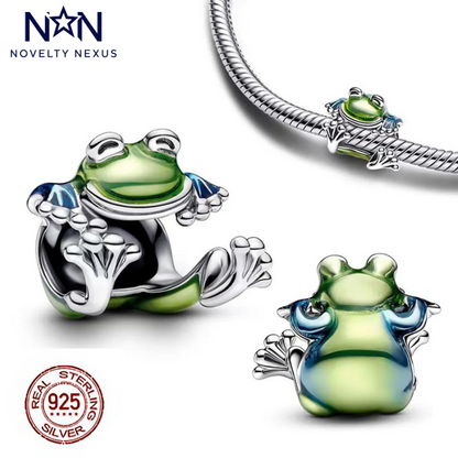 "Jovial Leap" Sterling Silber Frosch Charm