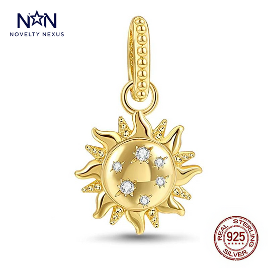 Radiant Sunburst Charm, Sterling Silver