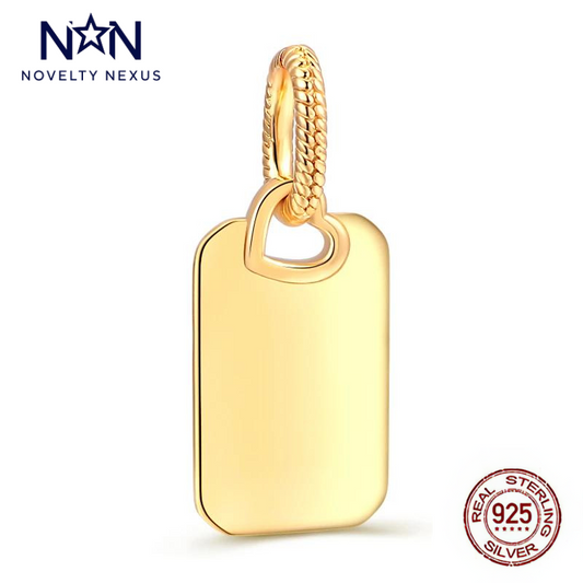 Golden Radiance Tag Charm, Sterling Silver