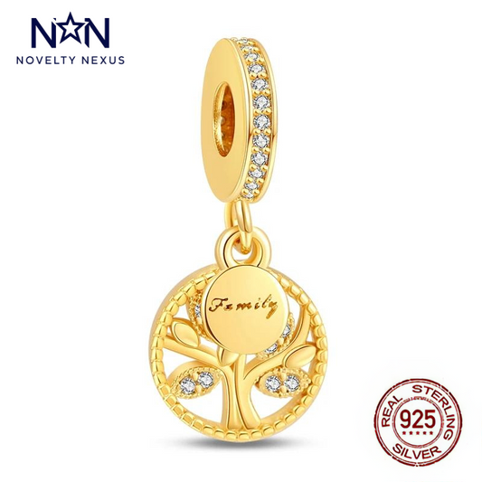 Golden Tree of Family Charm, Sterling Silver