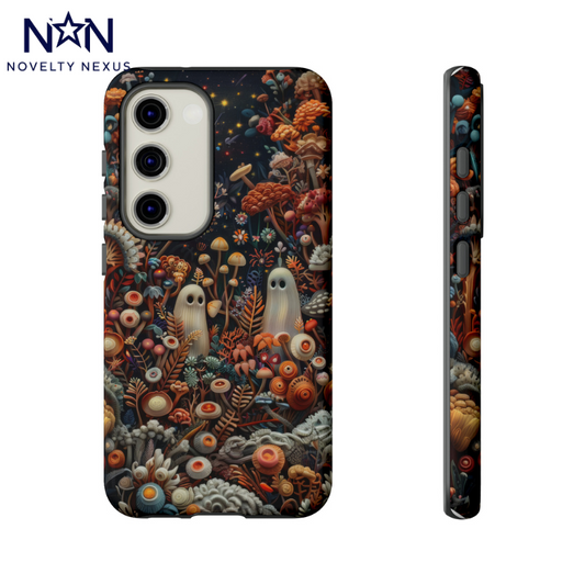 Cosmic Fantasy iPhone Case, Space-Themed Mushroom Design, Protective Cover with Galactic Charm, Tough Phone Cases