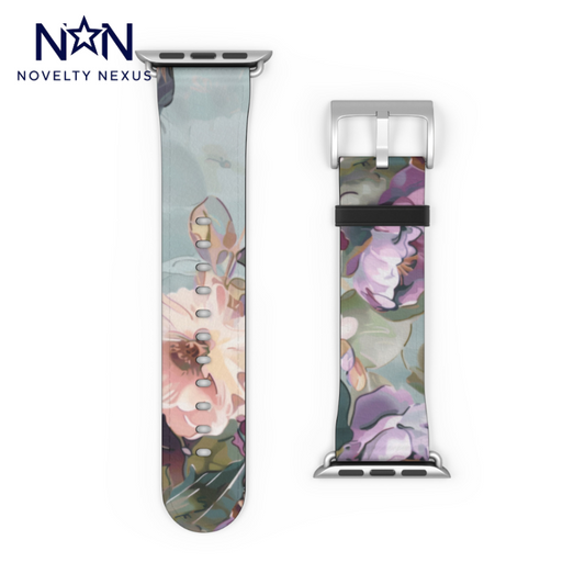 Soft Pastel Watercolor Apple Watch Band, Floral Design Spring Strap, Artistic Blossom Accessory, Chic Feminine Tech Gear, Unique Gift Idea. Apple Watch Band Apple Watch Straps For Series 4 5 6 7 8 9 ULTRA SE 38/40/41mm & 42/44/45mm Vegan Faux Leather Band