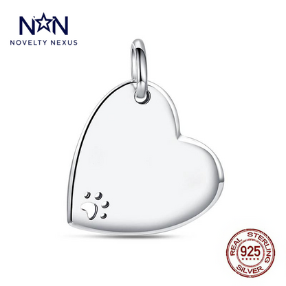 Paw Print Heart Charm – A Tribute to Your Furry Friend